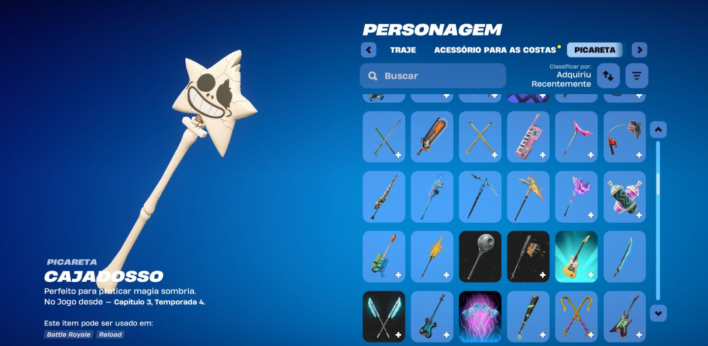 Conta de Fortnite com várias skins desde do capítulo 1 temporada 5