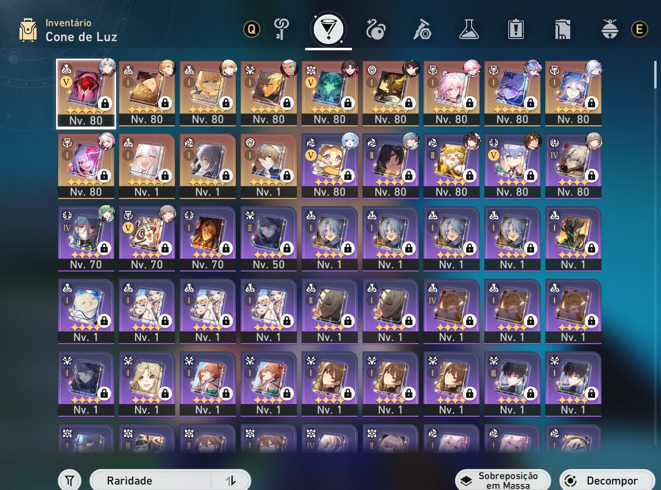 Conta Honkai Endgame Lvl 70