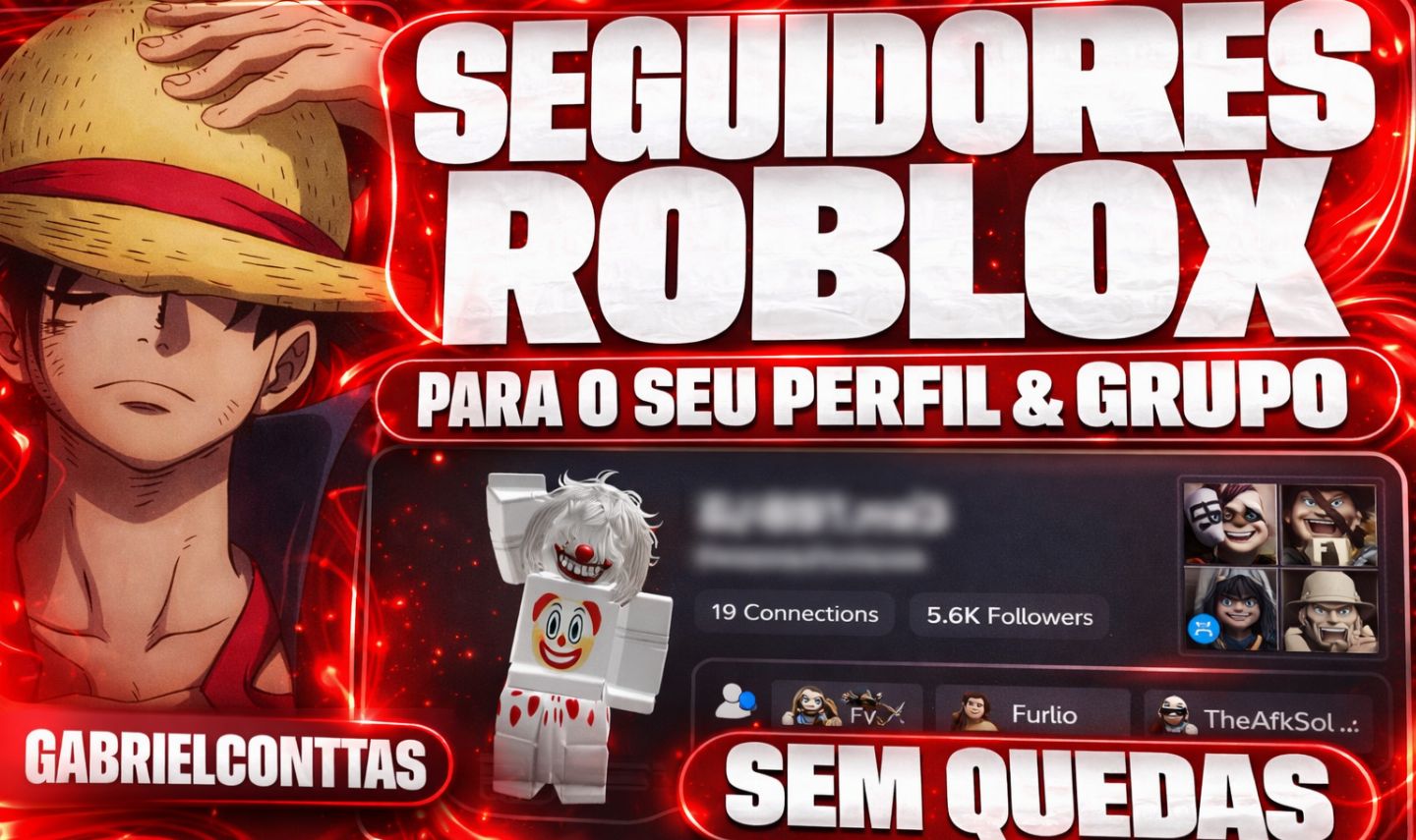 SEGUIDORES ROBLOX - PERFIL, GRUPO, FAVORITO E MAPAS - SUPER PREÇO - SEM QUEDAS!!