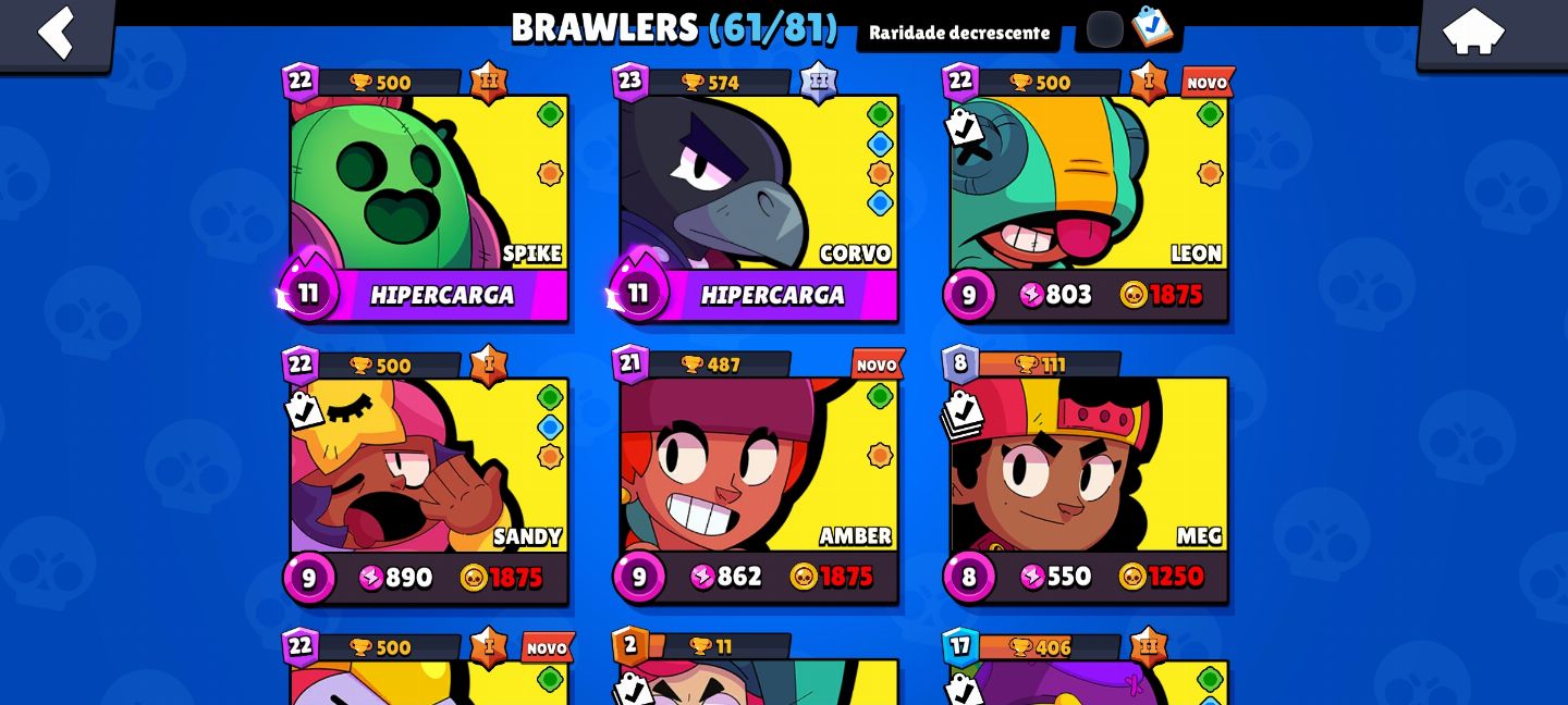 Super conta Brawl start com skin da Shelly estelar e muitos Brawl pass