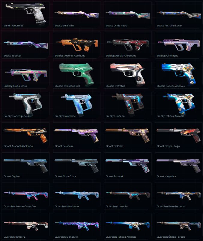 Conta Valorant VP 102.350 Skins 187 Facas 12 Agentes 24 Chaveiro 175 Rank Asc 1