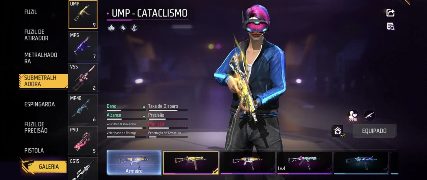 Conta Antiga Boa e Barata com Bastante Skins Feminina,ump e Xm8 Att + 355 Peitas