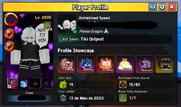 Conta Completa Blox Fruits( Muitas Perms, Galaxy, ember empyre e outras equips)