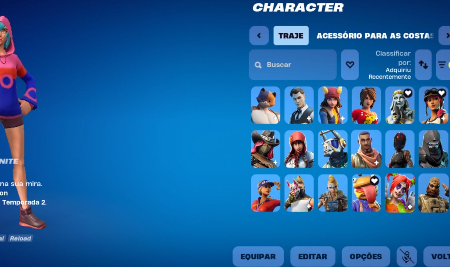 Conta fortnite capítulo 1 e 2 com skins raras