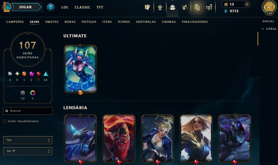 Full Acesso - 107 Skins - 120 Campeões - Level 140 Promoção Apenas Hoje!!!!