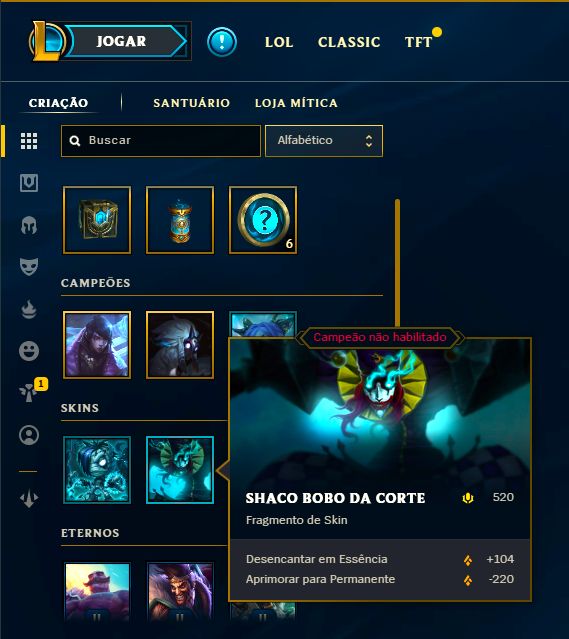 SKIN LENDÁRIA DEUS-REI GAREN + [ OURO 2 COM 75 PDLS ] + [ TROCA NICK ]