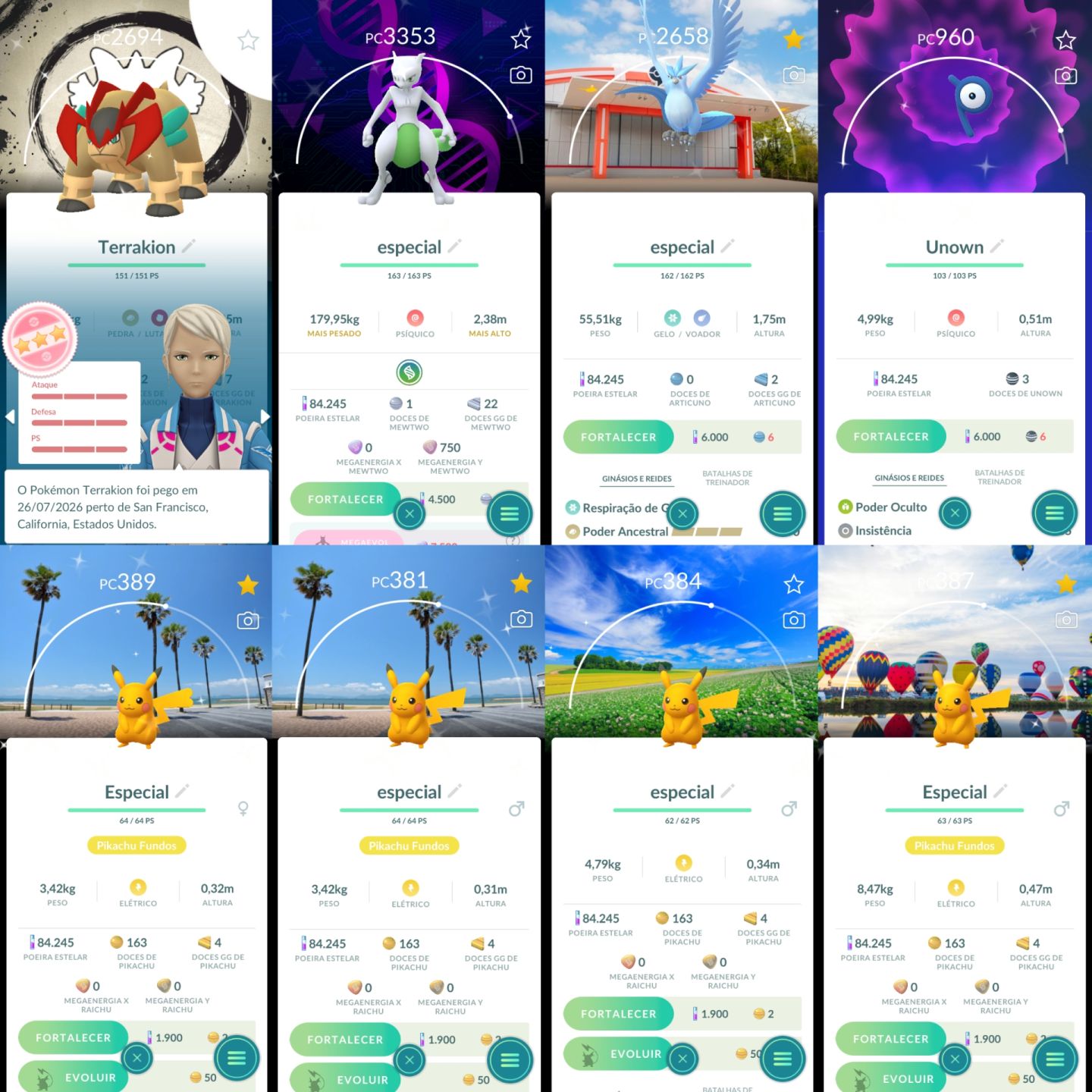 CONTA LV36 TERRAKION SHUNDO COM FUNDO E MEGA MEWTWO SHINY COM FUNDO - POKEMON GO