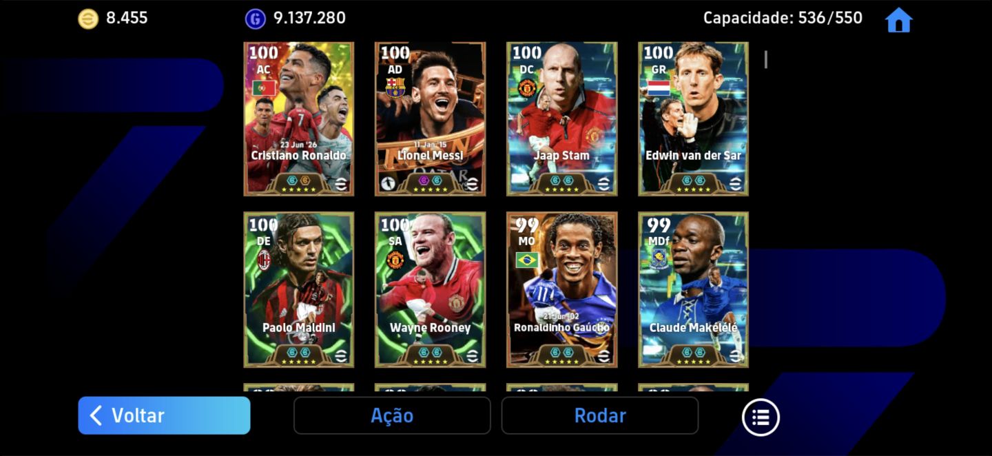CONTA EFOOTBAL RARA COM 8,455 MOEDAS