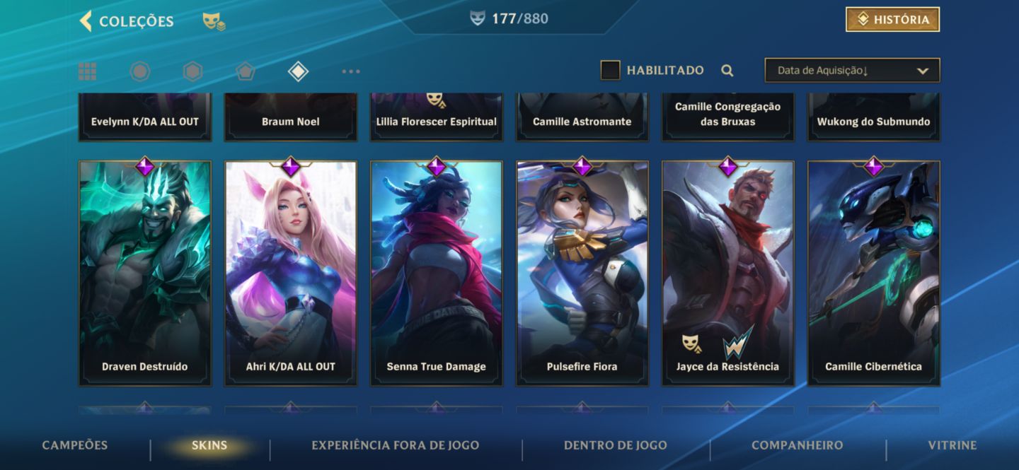CONTA WILD RIFT, 180 SKINS INCLUINDO LIMITADAS, EX CHALLENGER