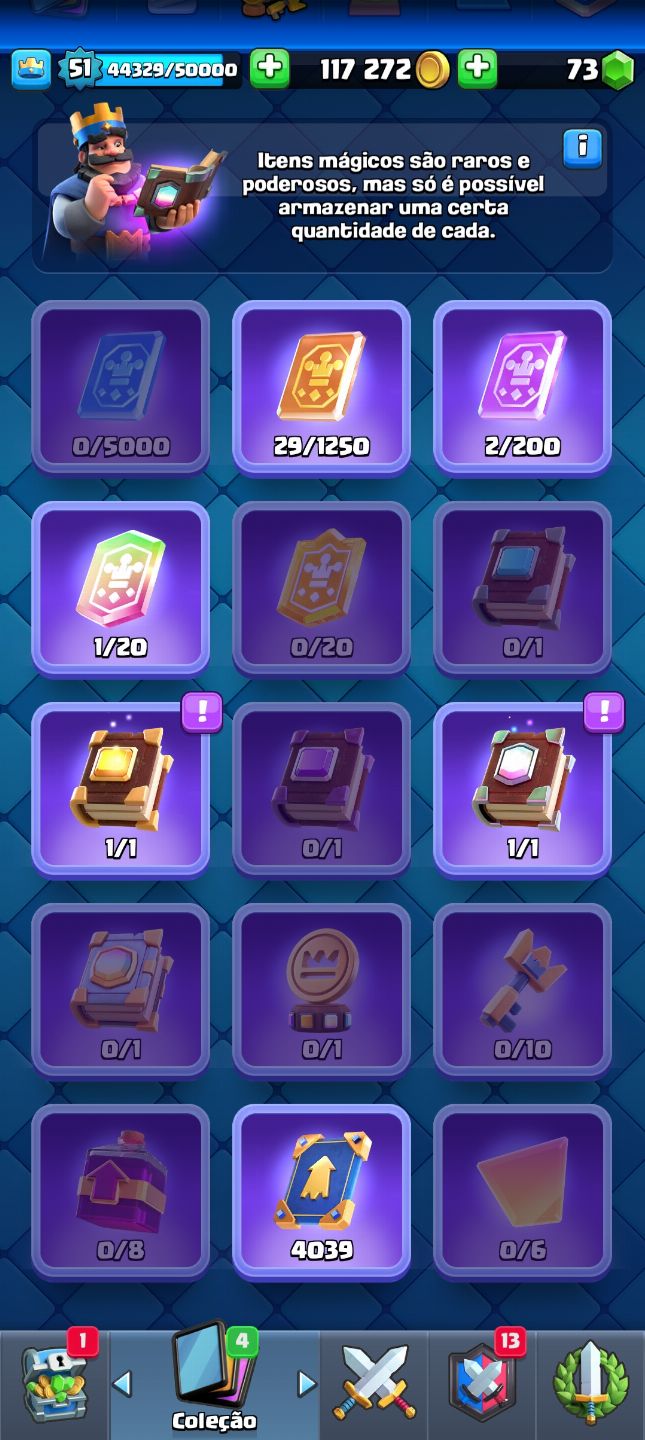 Conta clash royale muito upada várias cartas nível 15 e 14