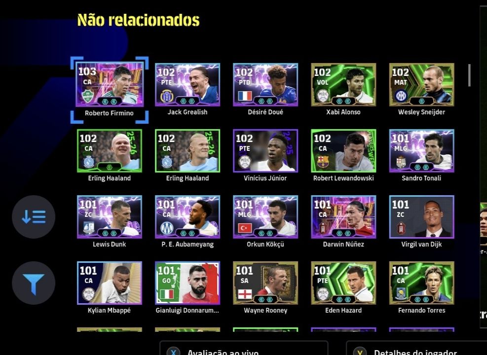 Conta Efootball Steam força 3206 vários blitz cooler, vários épicos