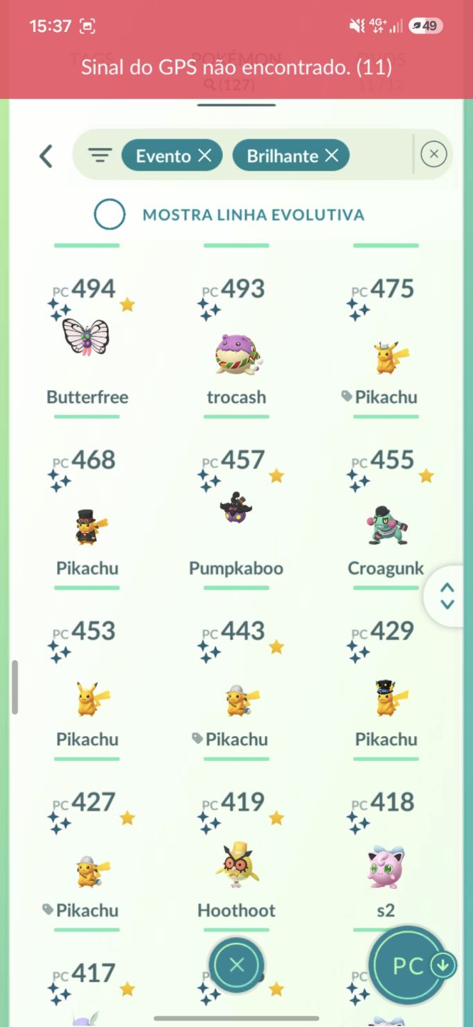 CONTA POKEMON GO MUITO SHINY
