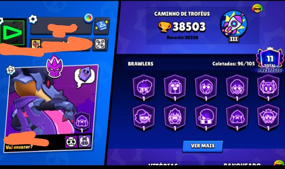CONTA BRAWSTARS ROUBADA MUITA SKIN!! E CLASH OF CLANS VILA 12