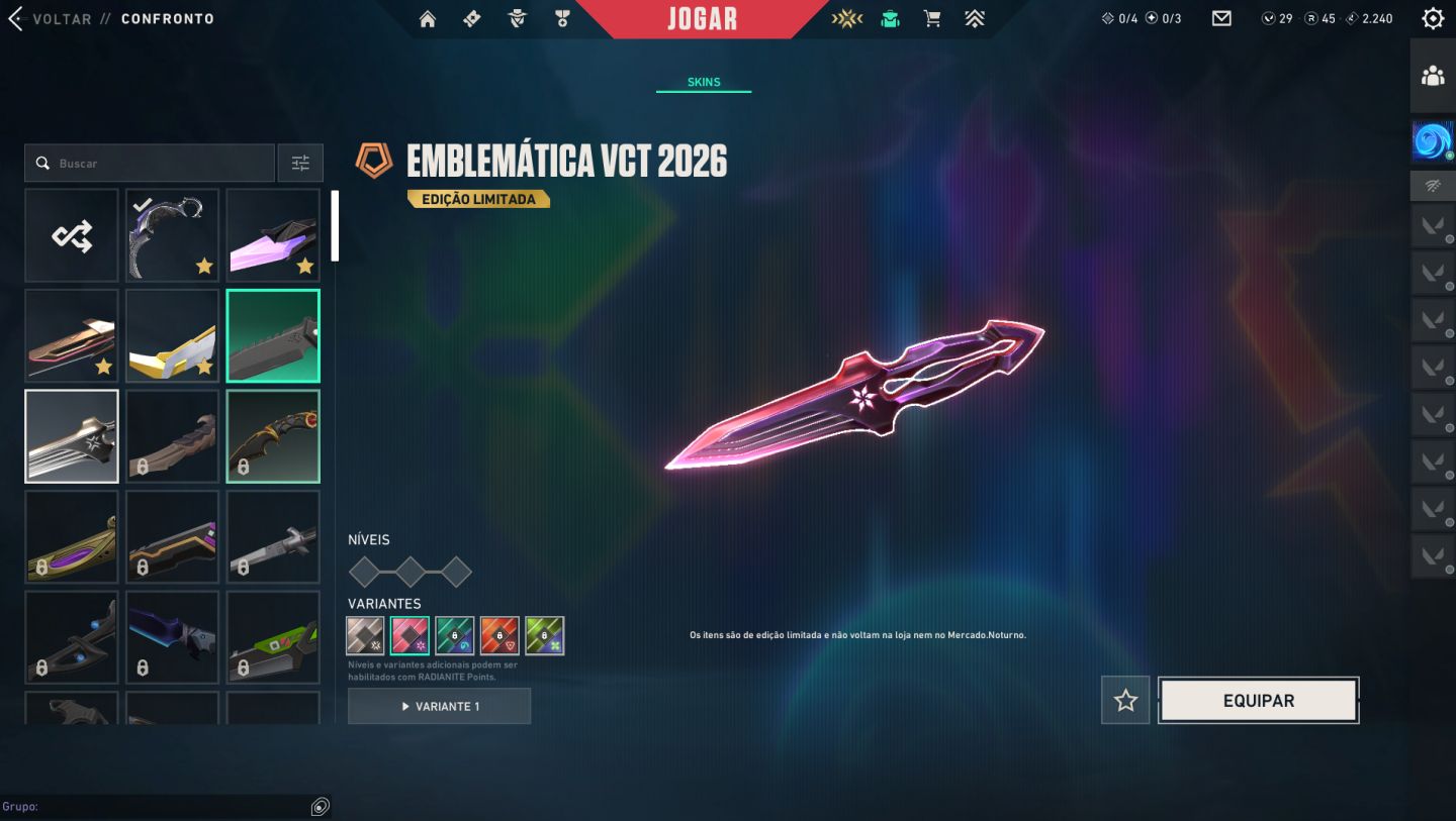 CONTA VALORANT, FACA VCT 2026, KARAMBIT SAQUEADORA, GASTO 1840,70