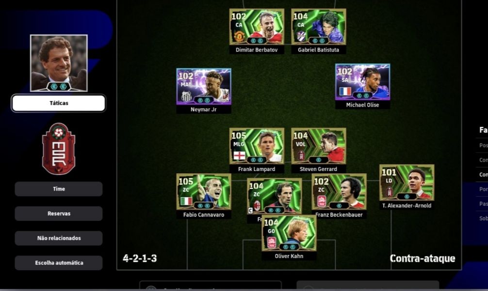 Conta Efootball Steam força 3206 vários blitz cooler, vários épicos