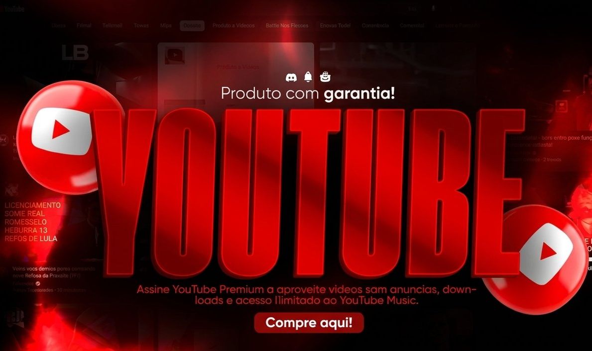 YOUTUBE PREMIUM + MUSIC 1 MES | ATIVAÇAO DIRETO!!!