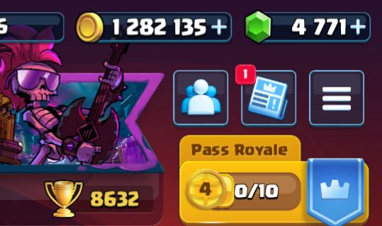 Conta de clash royale com 8k de troféus e todos os personagens desbloqueados