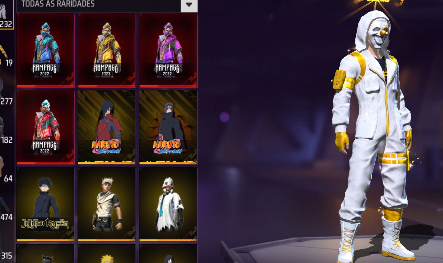 Conta de Free Fire com skins raras