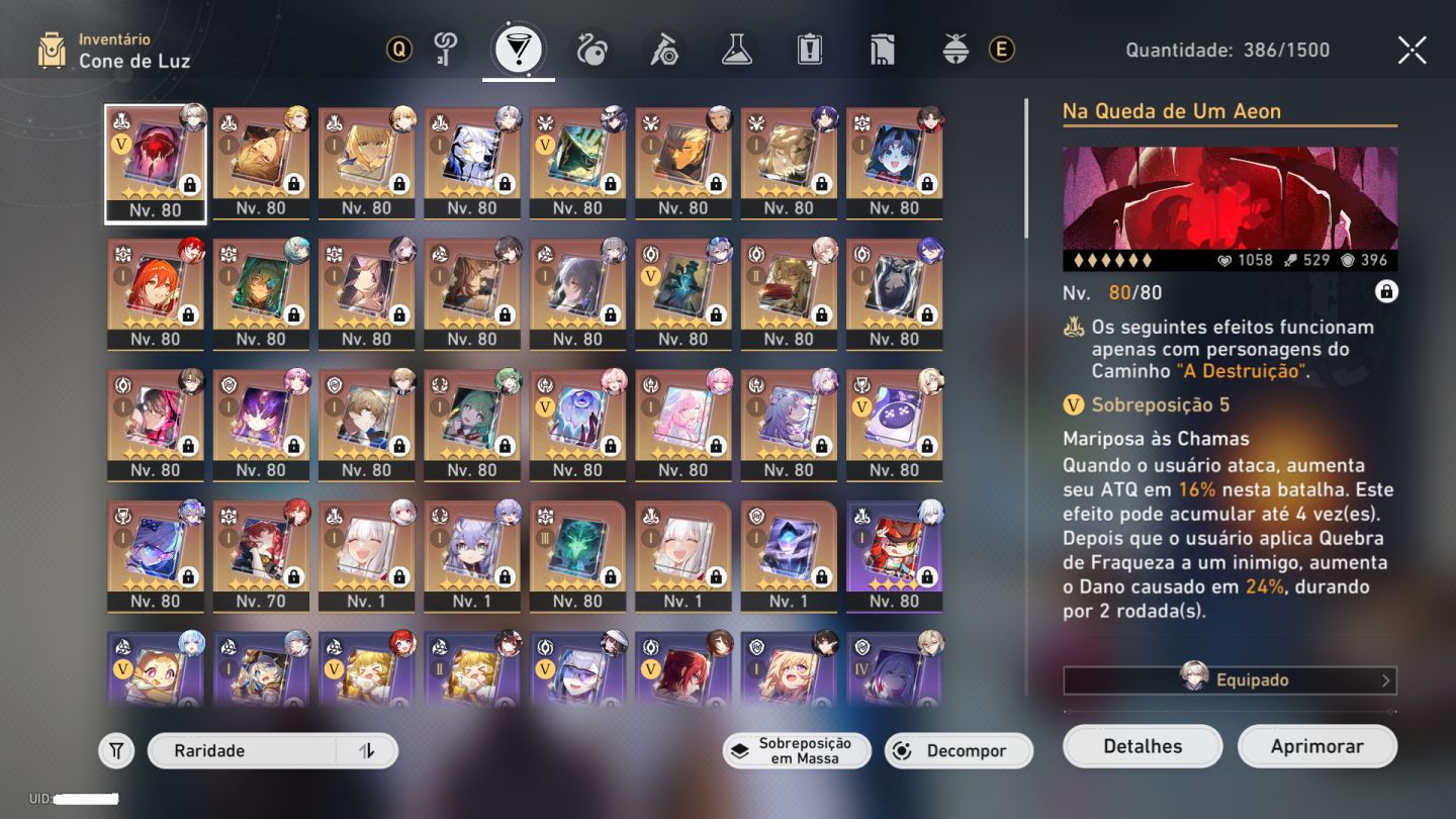 Conta End Game Honkai Quase Todos os Bonecos 5