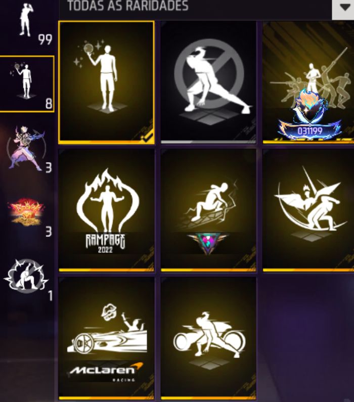 CONTA FREE FIRE: Top Criminal Vermelho + 8 Armas Evo (Lvl 6) + Passes Antigos