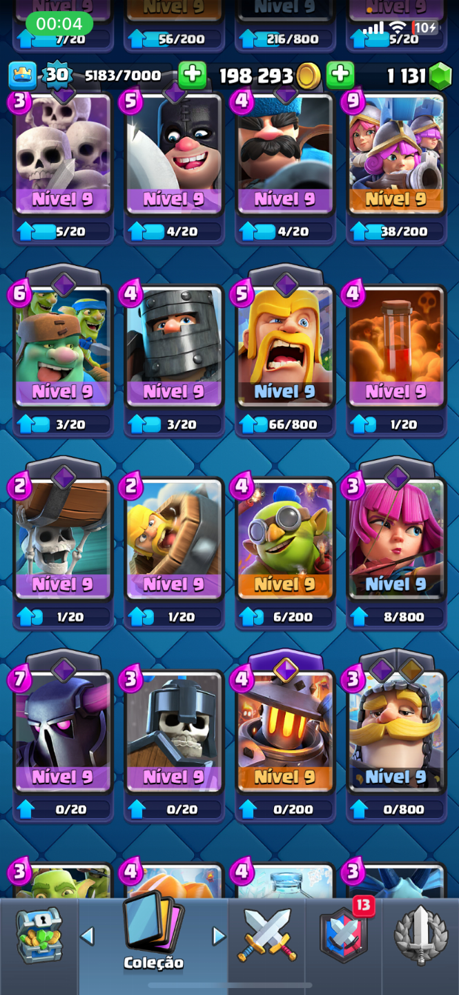 Conta no Clash Royale com 9000 Troféu