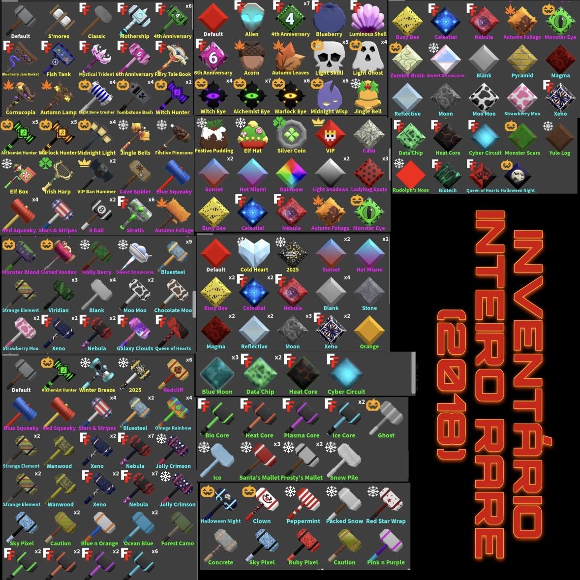 INVENTÁRIO OG RARO FLEE THE FACILITY (FTF - MARRETÃO) | SETS DUPLICADOS