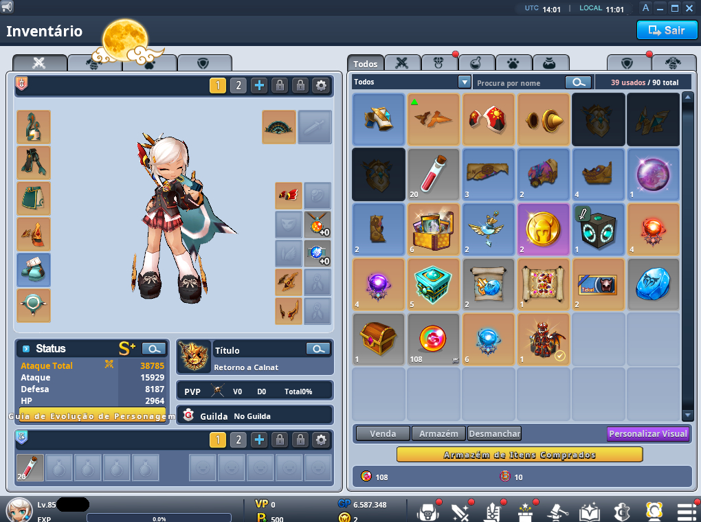 CONTA GRAND CHASE CLASSIC 24 PERSONAGENS NIVEL 90