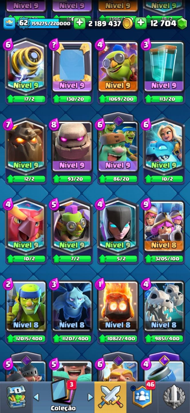 Conta Clash Royale com 12k de gemas + Braw Stars + Clash of Clans