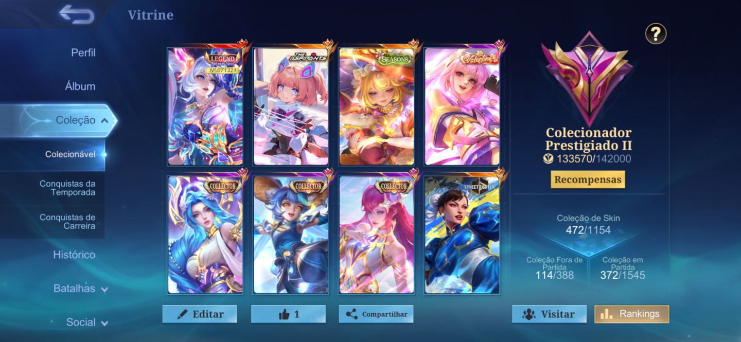 Conta Mobile Legends 451 skins, skin Layla Legends, Angela aspirante, e mais