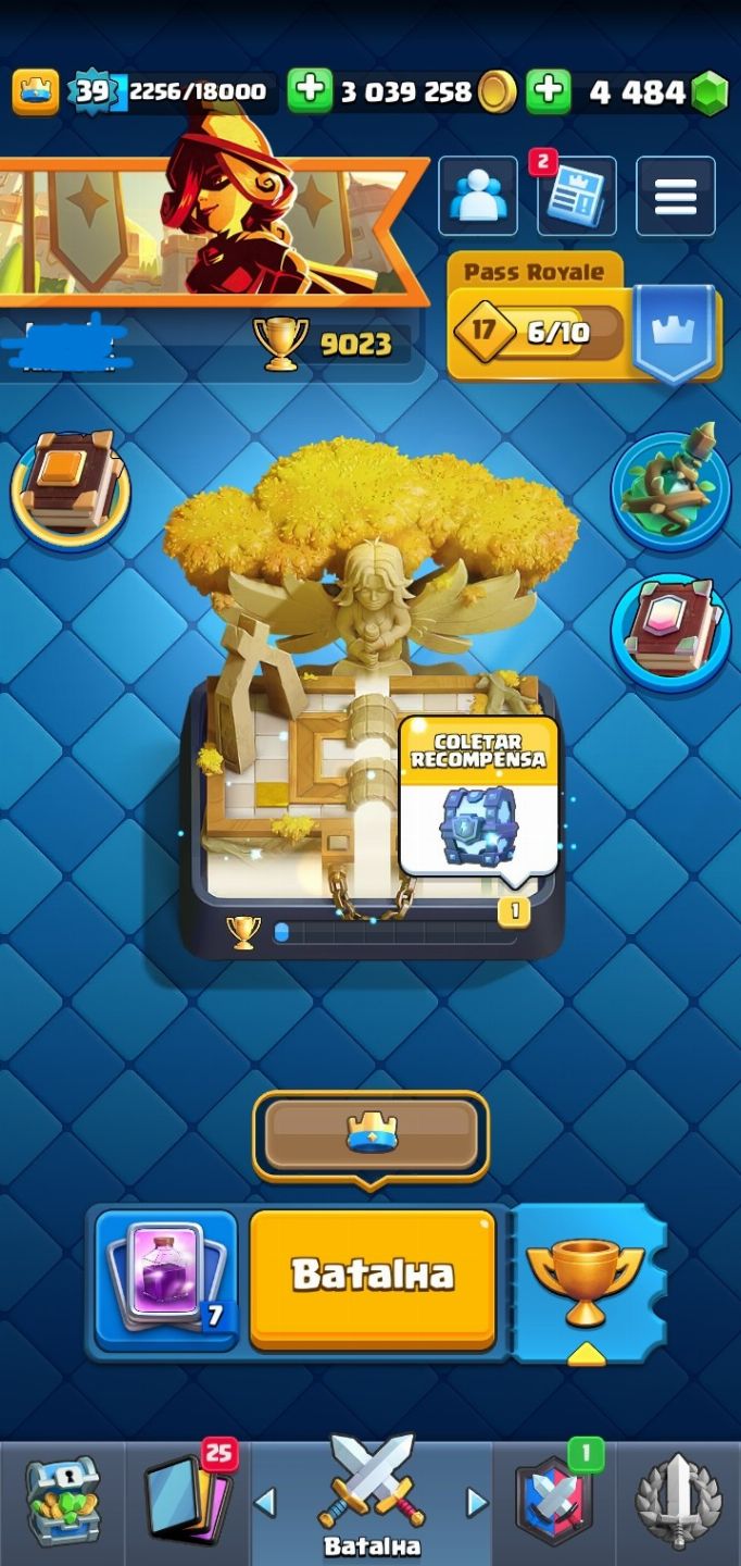 Conta Clash Royale - 8 anos - 10mil troféus - 11000 Gemas - 4Mi ouro - Arena 25
