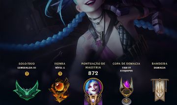 Conta LOL, Esmeralda 3, ALL champs, existe há 13 anos e tem 220 skins habilitada