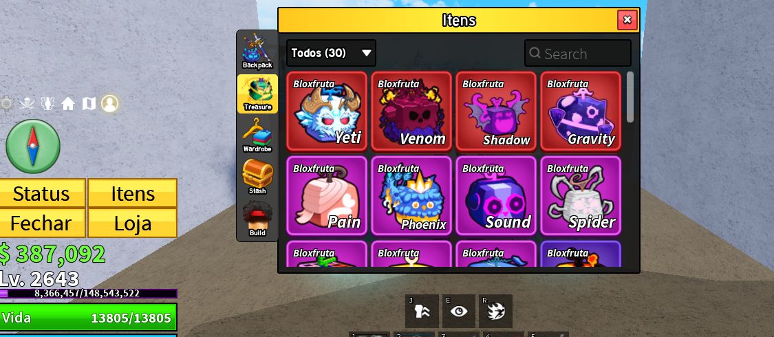 Conta do roblox, com skin + Blox fruits
