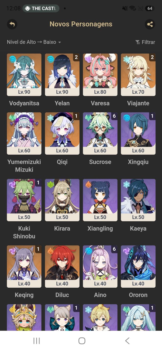 Conta com Yelan C2 R1, Varesa e Vodyanitsa