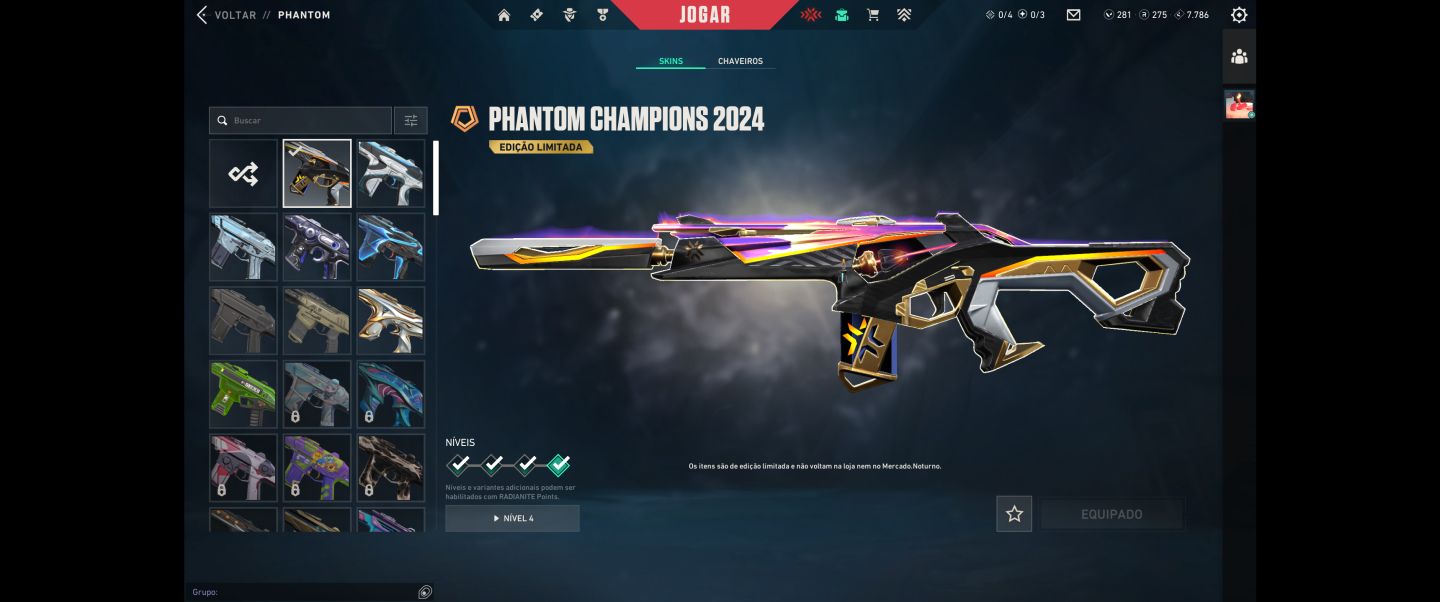 CONTA VALORANT com várias skins e com todos agentes. R$1540 gastos