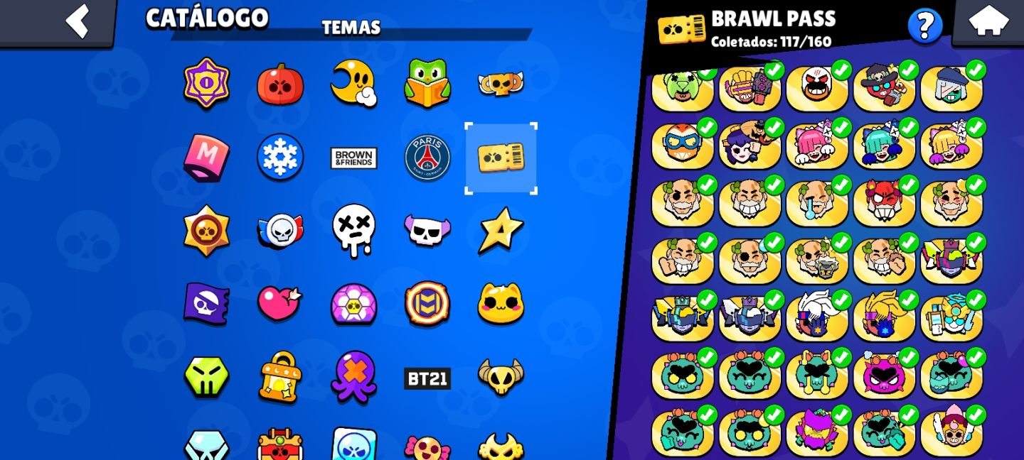CONTA ENDGAME 53K+ TROFÉUS | 106/106 BRAWLERS (TODOS)/ MUITAS SKINS ÉPICAS RARA