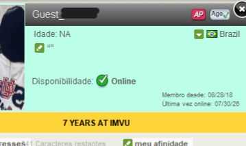 Conta de 2018 no IMVU AP+AGE feminina e kids com itens exclusivos