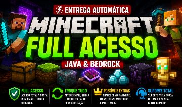 CONTA MINECRAFT ORIGINAL FULL ACESSO [JAVA & BEDROCK]