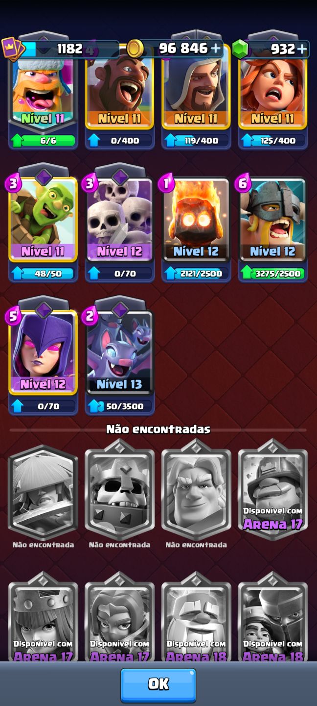 Conta Clash Royale (5596 troféus/arena 16)