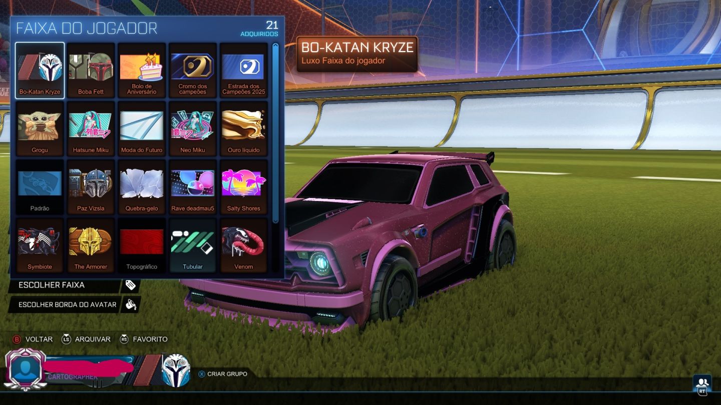 Conta Rocket League - FENNEC ROSA/BATTLE BUS BRANCO TITÂNIO/CORVETTE ZR1
