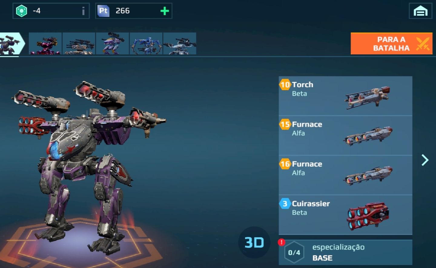 Conta war robots inicial