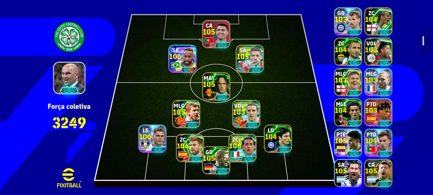 CONTA EFOOTBALL RARA! 3249 FORÇA | Ney BLITZ + NESTA + Suárez Blitz + Outros