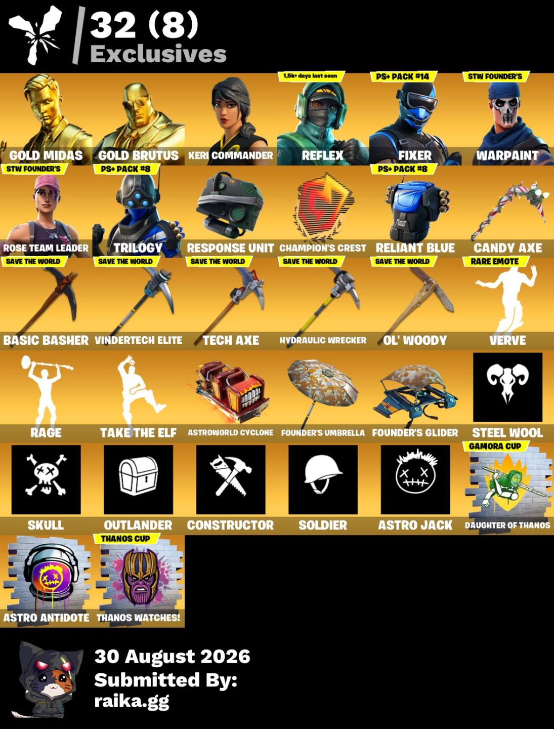 Conta Fortnite rara e completa | 120 skins | Fundadores STW | Reflex, Fixer