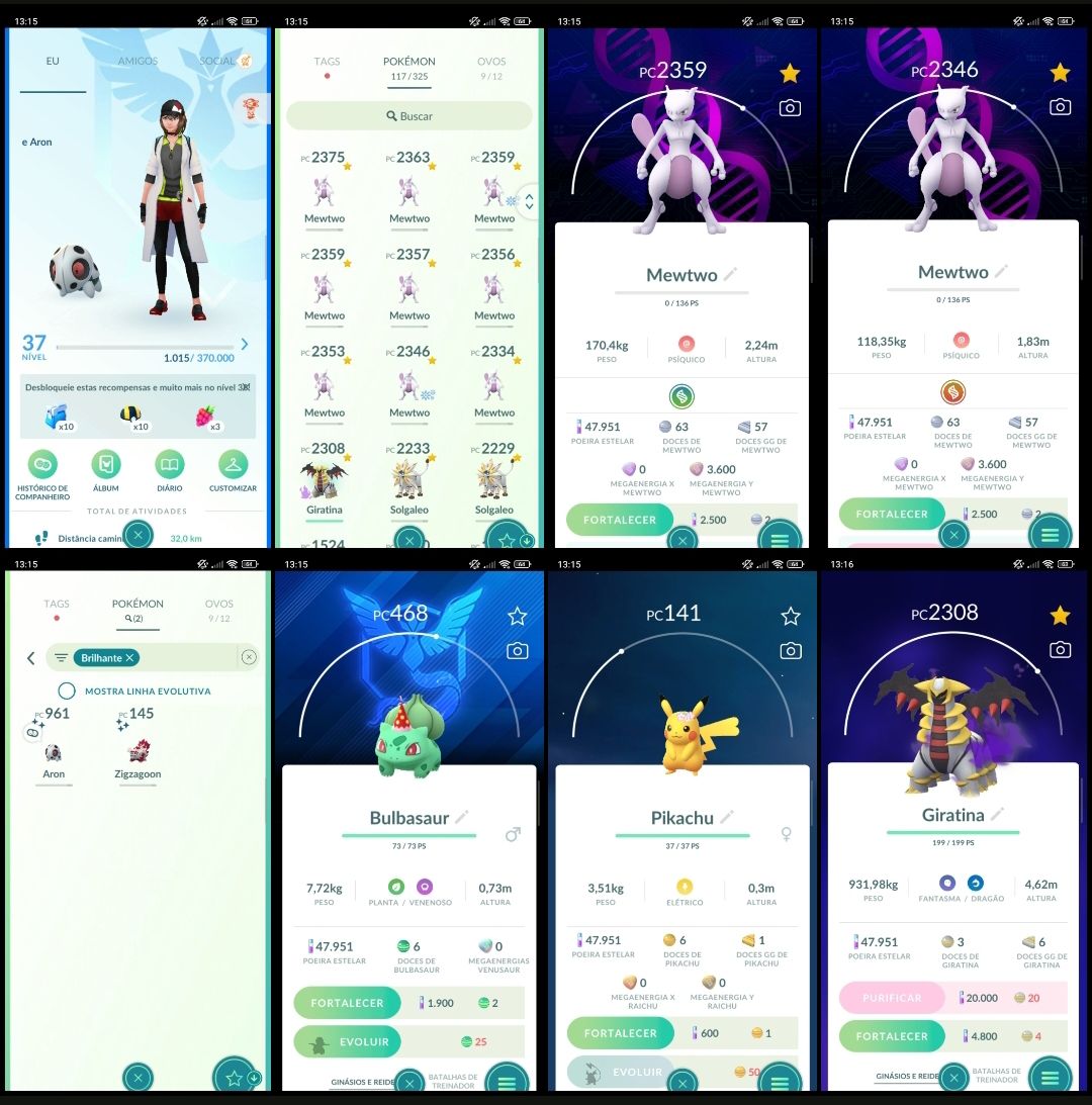 Pokémon GO Lv.37 | 9 Mewtwo | 2 Solgaleo | Giratina | 2 Shiny Q289