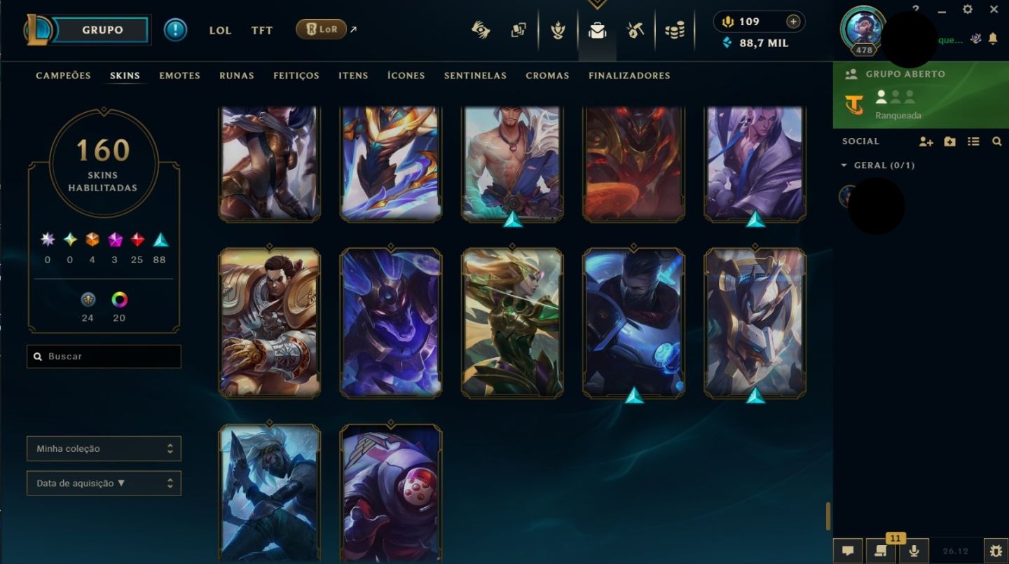 CONTA LEAGUE OF LEGENDS COM 9 ANOS DE USO SKINS ESPECIAIS