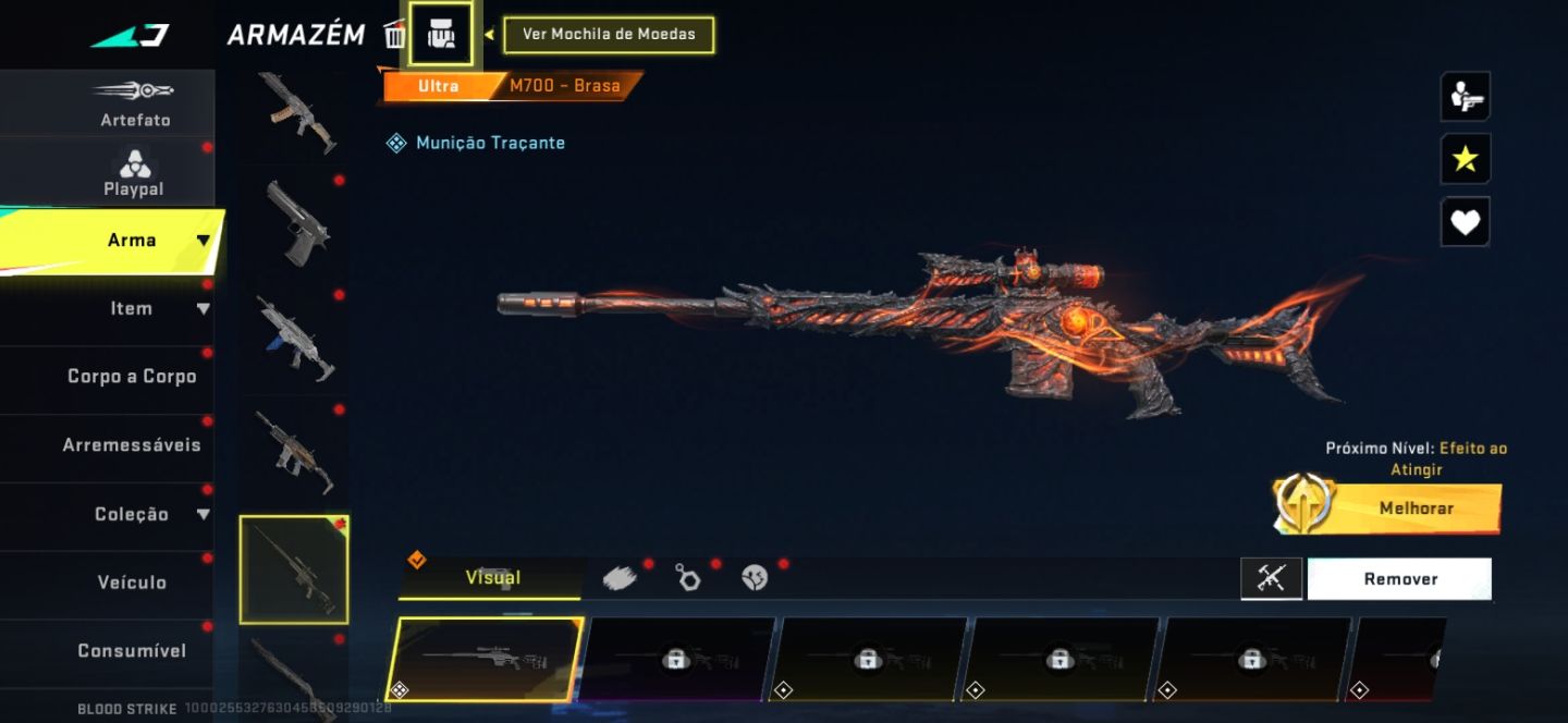 Conta de blood striker a venda com skin do Levi parceria e várias skins de armas