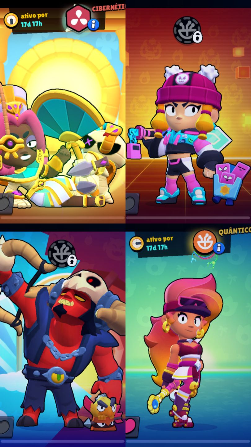 Conta Brawl Stars, antiga e com diversas skins raras