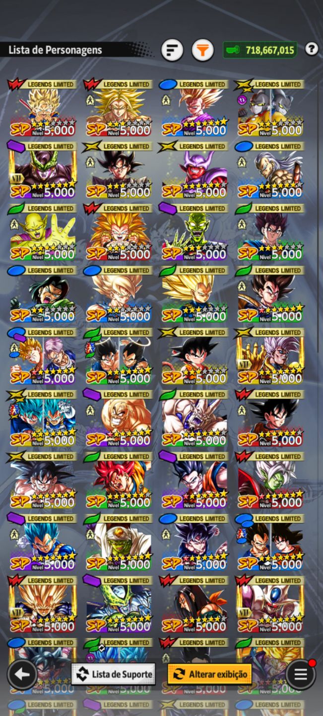 Conta end de dragon ball Legends