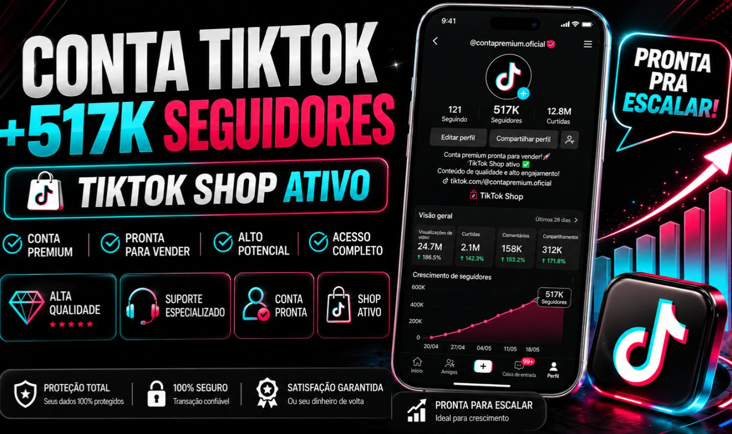 [+268.000 SEGUIDORES] TIKTOK SHOP ATIVO | PRONTA PARA FATURAR | ENTREGA RÁPIDA
