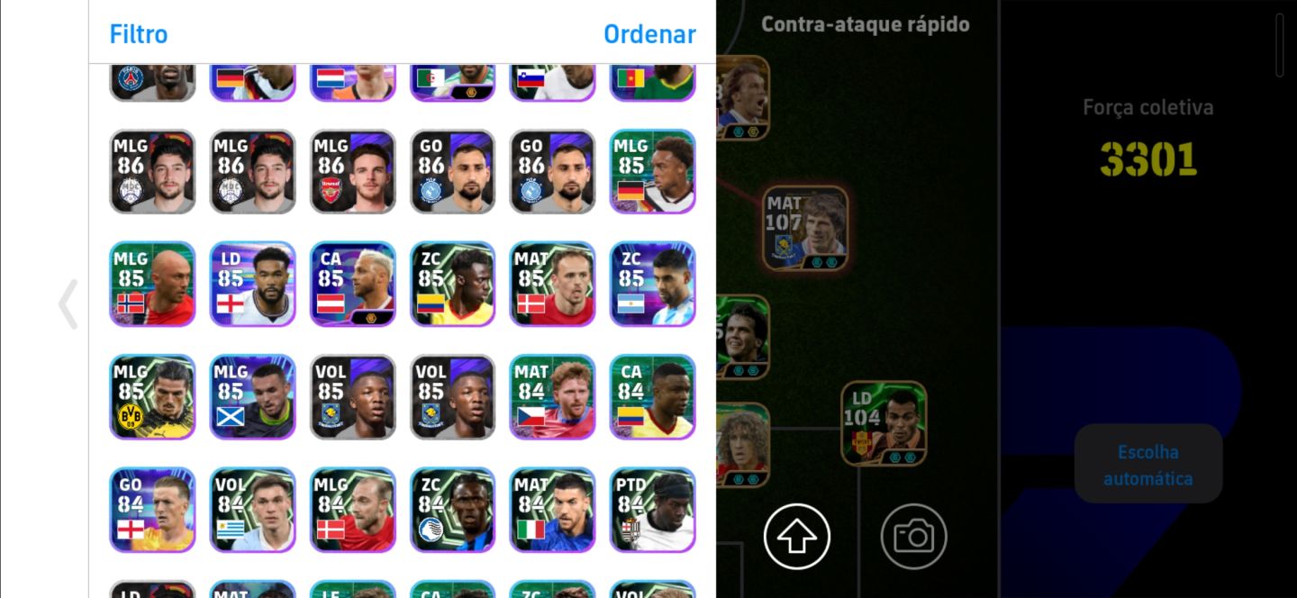 CONTA EFOOTBALL MOBILE FORÇA COLETIVA 3301