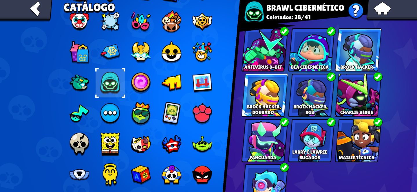 Conta brawl stars antiga e com muitos itens de colaborações